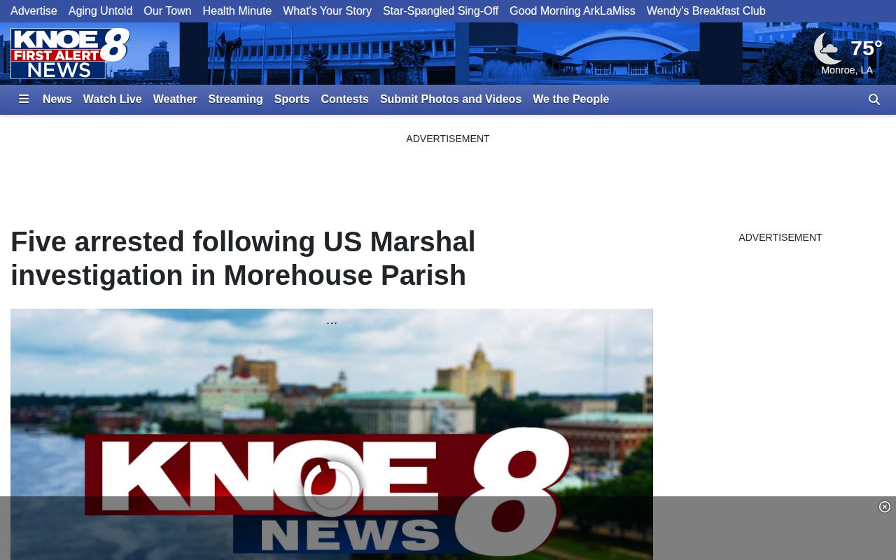 KNOE report about a multi-agency Morehouse Parish arrest operation